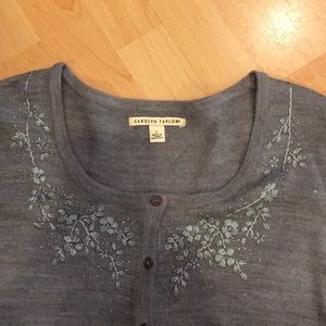 Carolyn Taylor Sweaters - CAROLYN TAYLOR Heather Pewter Cardigan, NWT Carolyn Taylor Sweaters - CAROLYN TAYLOR Heather Pewter Cardigan, NWT
